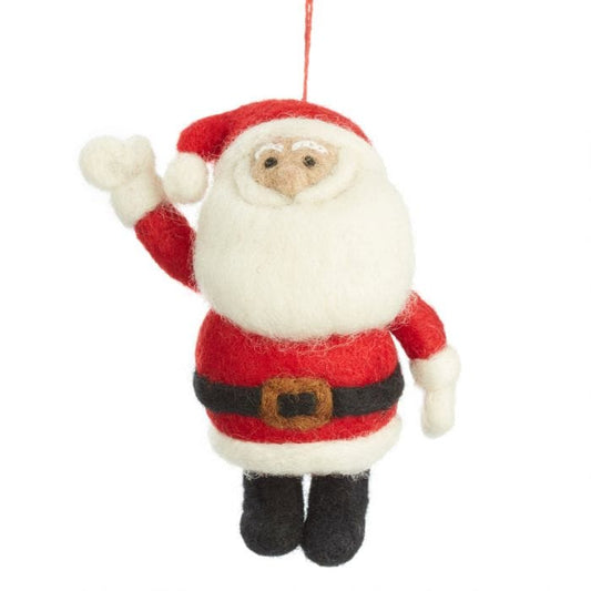 Felt So Good Christmas Decorations Handmade Felt Round Santa Christmas Tree Hanging Decoration - FT5
