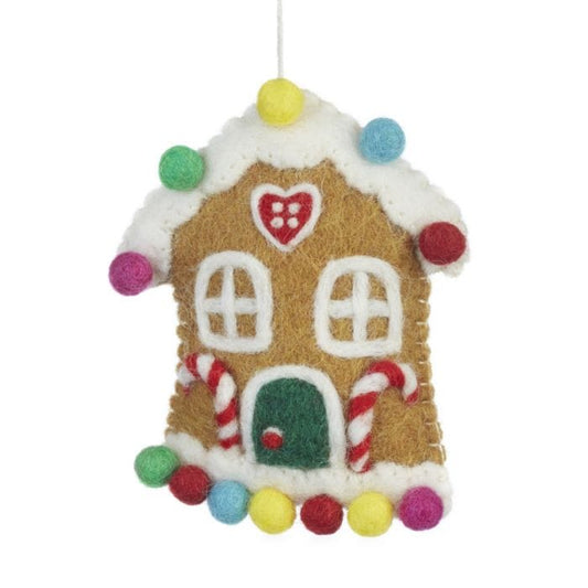 Felt So Good Christmas Decorations Handmade Felt Sweetshop House Christmas Tree Hanging Decor - CHSSH