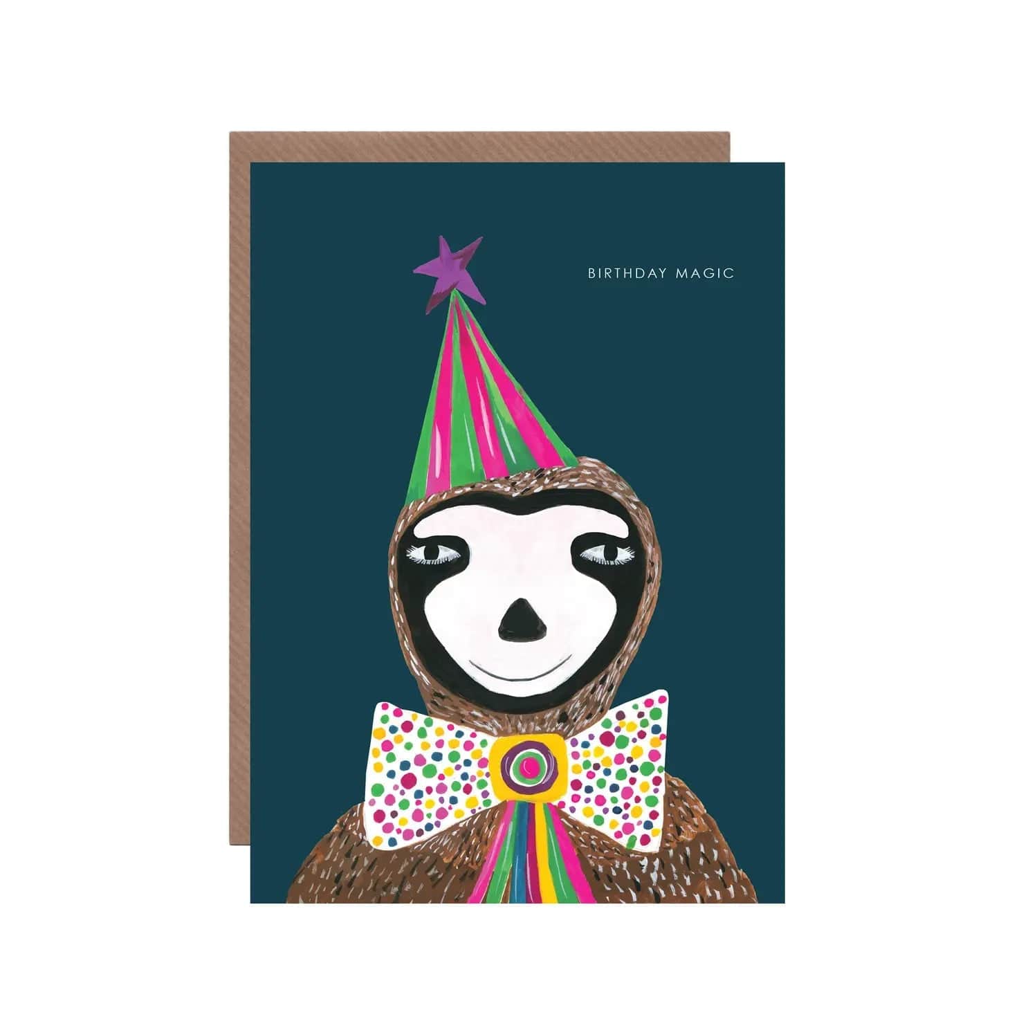 Hutch Cassidy Cards Magic Sloth Birthday Greeting Card - HCWB291