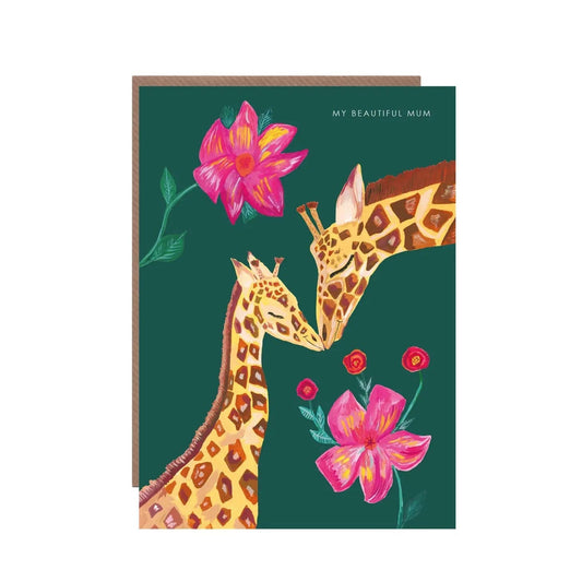 Hutch Cassidy Cards My Beautiful Mum Giraffe Greeting Card - HCWB316