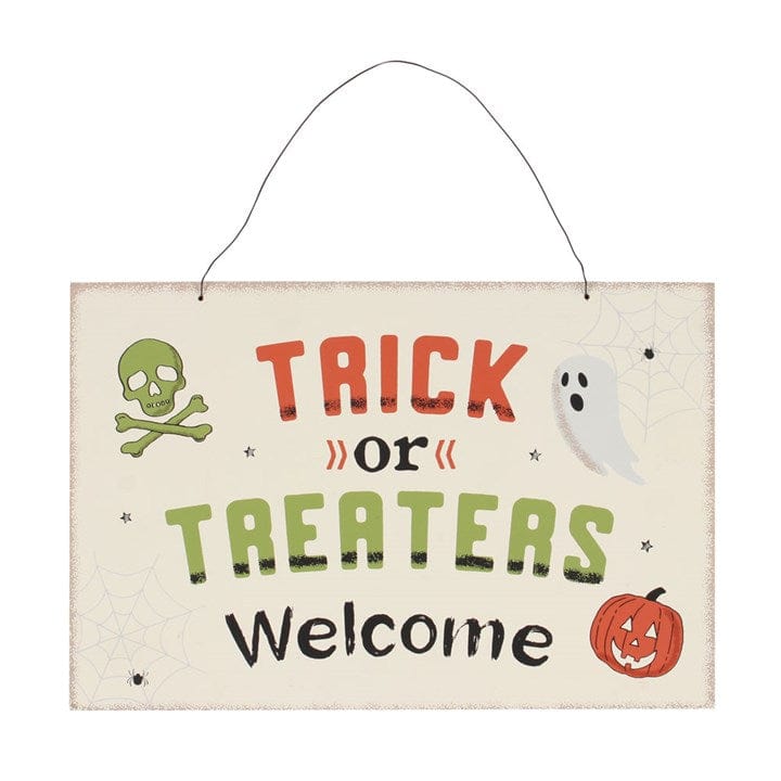 Jones Home & Gift Signs and Memoboards TRICK OR TREATERS WELCOME HANGING SIGN