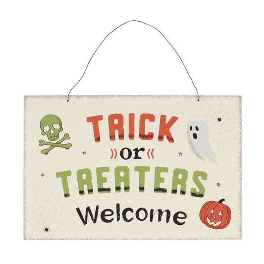 Jones Home & Gift Signs and Memoboards TRICK OR TREATERS WELCOME HANGING SIGN