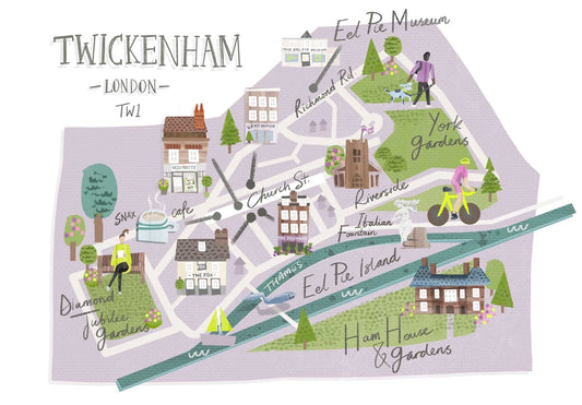Laura Silveria Prints Local Twickenham Church Street TW1 Print - LS19