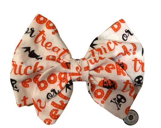 Miss Pretty London hair Accessories Halloween Boo Print Cotton Hair Bow Clip