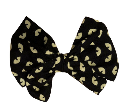Miss Pretty London hair Accessories Halloween Cat's Eyes Print Cotton Hair Bow Clip