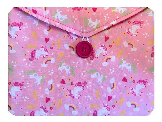 Miss Pretty London Tablet Cases Pink Unicorn Print Tablet Bag