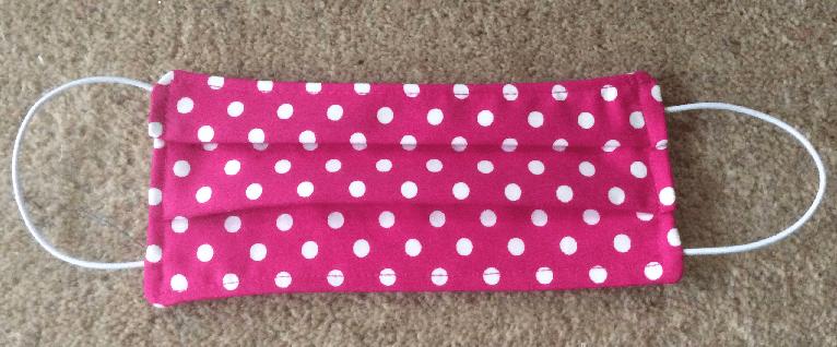 Miss Pretty London UK Limited face Mask Pink and White Polka Dot Print Face Mask