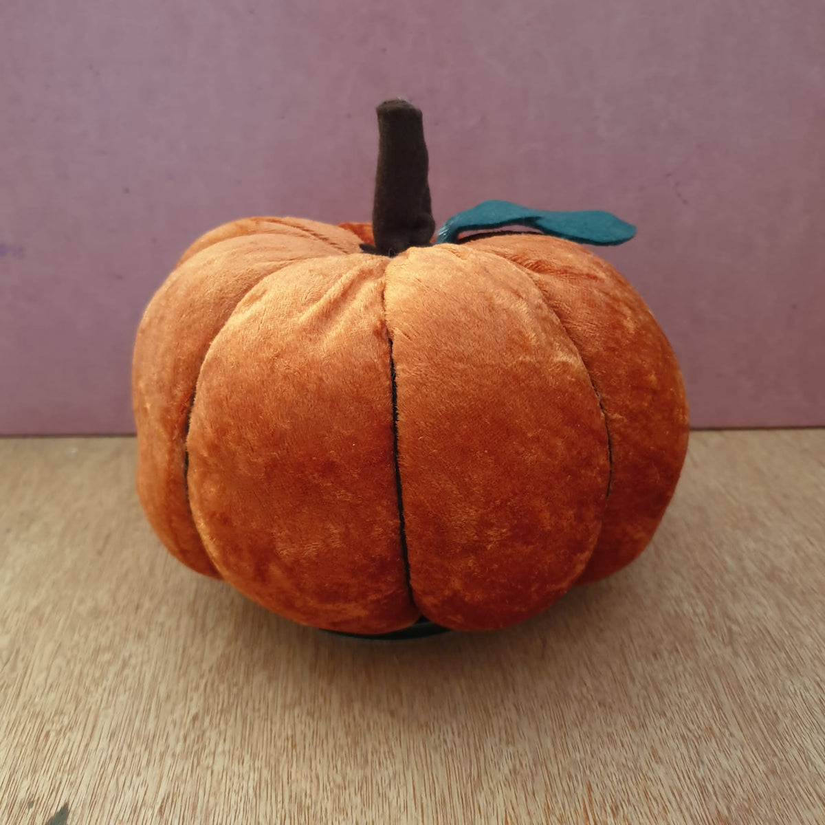 Miss Pretty London UK Limited Plain Orange Velvet Plump Fabric Pumpkin Decoration - PU4