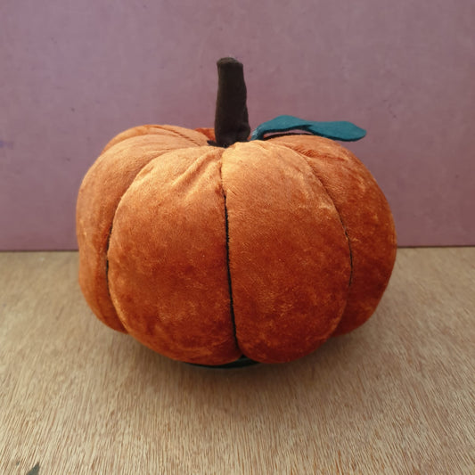 Miss Pretty London UK Limited Plain Orange Velvet Plump Fabric Pumpkin Decoration - PU4