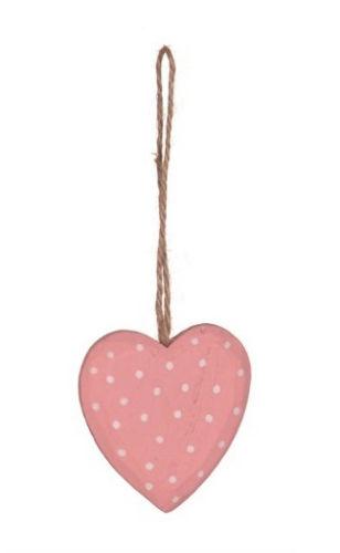 Pink Wooden Hanging Heart Decoration freeshipping - The Hare and the Moon