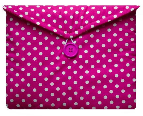 Pink and White Polka Dot Print Tablet Bag freeshipping - The Hare and the Moon
