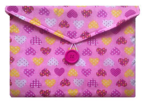 Pink Hearts Print Tablet Bag freeshipping - The Hare and the Moon