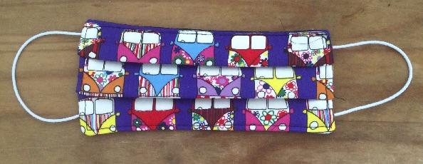 Purple Camper Van Print Face Mask freeshipping - The Hare and the Moon