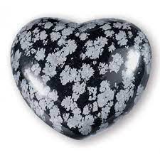 Snowflake Obsidian Heart - Stone of Acknowledgement - HT666 - The Hare and the Moon
