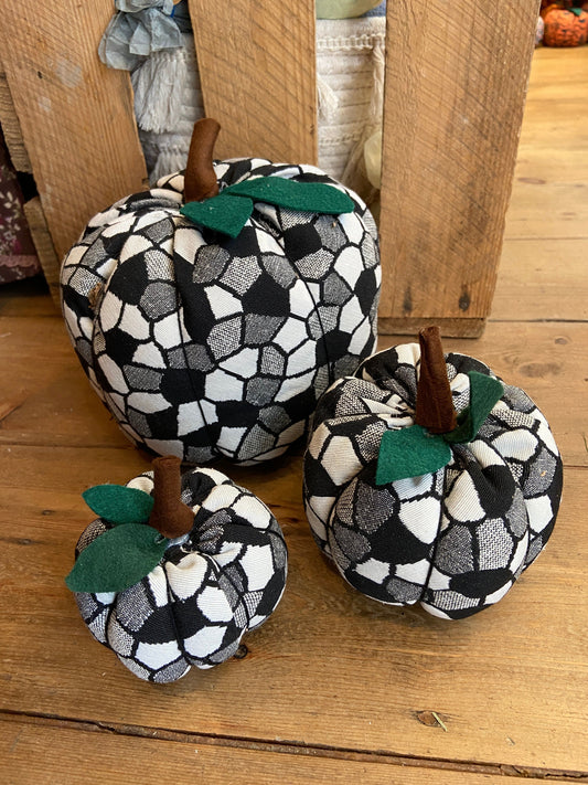 The Hare and The Moon Black & White Retro Print Halloween Plump Fabric Pumpkin Decoration - PU20