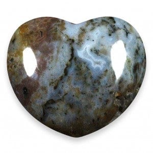The Hare and The Moon Crystals Ocean Jasper Heart Stone - Stone of Release - HT92
