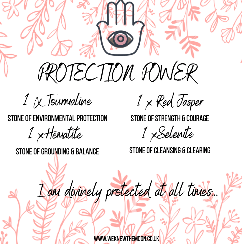 The Hare and the Moon Crystals Protection Power Healing Crystal Set - CP001