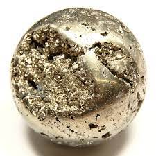 The Hare and The Moon Crystals Pyrite Sphere - Stone of Power, Luck and Protection