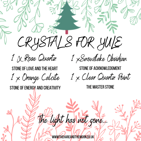 The Hare and the Moon Crystals Yule/ Christmas Crystal Stone Set - YE1