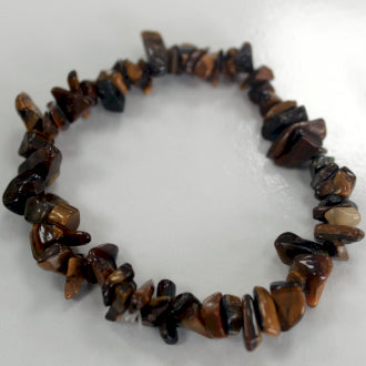 Tiger's Eye Stone Chip Bracelet - Stone of Sociability and Practicality - CHA5 - The Hare and the Moon