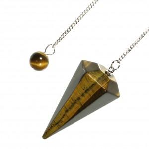 Tiger's Eye Faceted Cone Pendulum - Stone of Sociability and Practicality - PX3 freeshipping - The Hare and the Moon