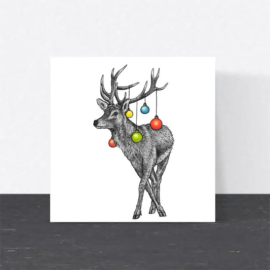 Wild Lines Cards Red Deer Christmas Greeting Card - WL2