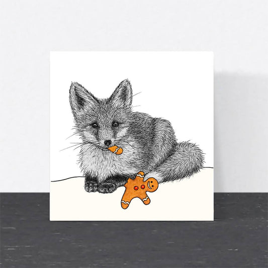 Wild Lines Cards Red fox Christmas Greeting Card - WL6