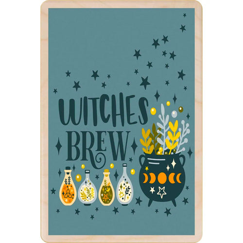 Witches Brew wooden postcard (Greeting Card) - WP6 - The Hare and the Moon