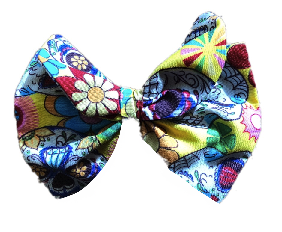 Yellow Skulls Print Cotton Hair Bow Clip freeshipping - The Hare and the Moon