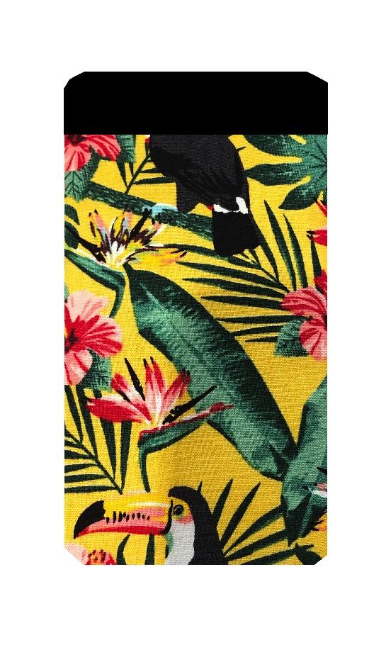 Yellow Toucan Print Mobile Phone Sock Pouch freeshipping - The Hare and the Moon